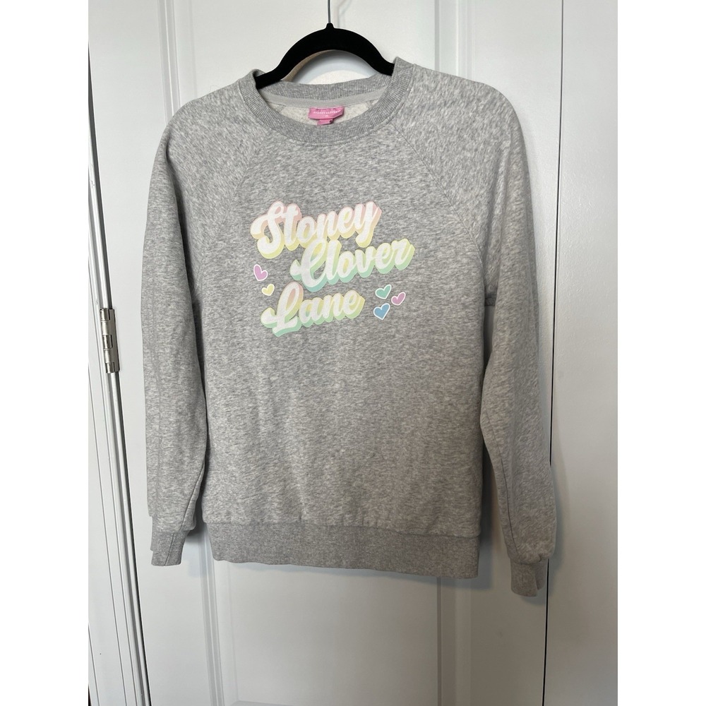 Stoney Clover Lane Gray Sweatshirt Graphic Rainbow colors Size XS Target